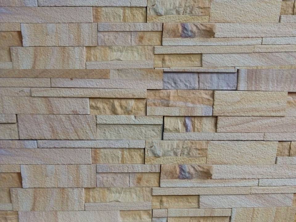 Teak Sandstone Wall Panel and Cladding Tile